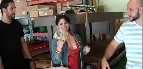  Slutty amateur babe is paid cash from some crazy public sex 18